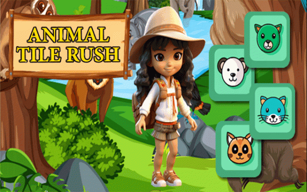 Animal Tile Rush: Memory Match Puzzle Game